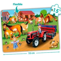 Set de 4 puzles flexibles cooperativos: La granja - Akros