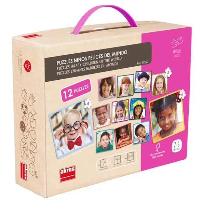 Set de 12 puzles: niños felices del mundo - Akros