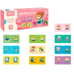 Set de 10 puzles palabras opuestas en inglés 20 piezas - Mideer