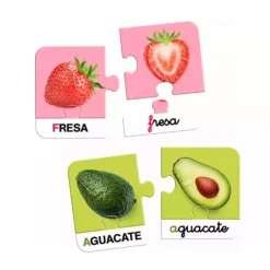 Set de 12 puzles vocabulario frutas y verduras 48 piezas - Diset
