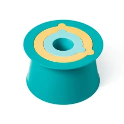 Set 3 moldes apilables para arena y nieve Alto azul, verde y amarillo - Quut