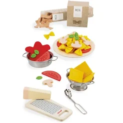 Set para platos de pasta de madera y fieltro 58 piezas - Janod