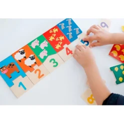 Set 10 puzles de madera Duo Animales números 20 piezas - Goula