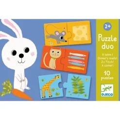 Set 10 puzles Dúo A Comer 20 piezas - Djeco