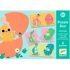 Set 6 puzles Dúo Animales y huevos 12 piezas - Djeco