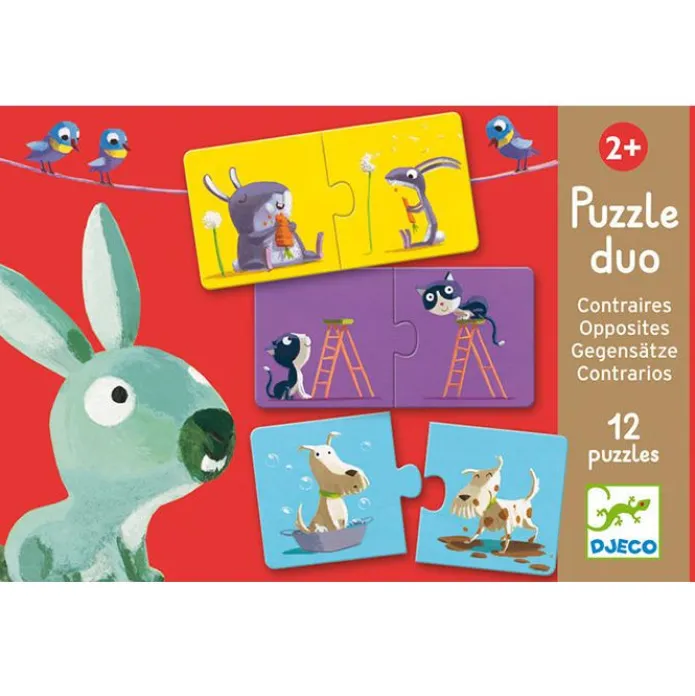 Set 12 puzles Dúo Opuestos 24 piezas - Djeco