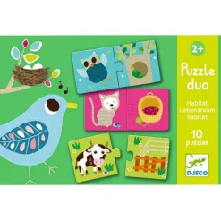 Set 10 puzles Duo Habitat 20 piezas - Djeco