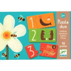 Set 10 puzles Duo Números 20 piezas - Djeco