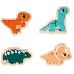 Set 4 puzles evolutivos dinosaurios - Janod