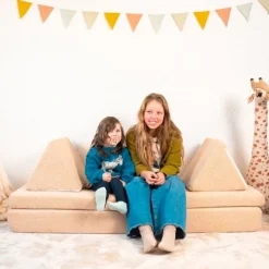 Sofá modular de espuma Teddy Beige para motricidad, juego libre y construcción - Hakuna Matte