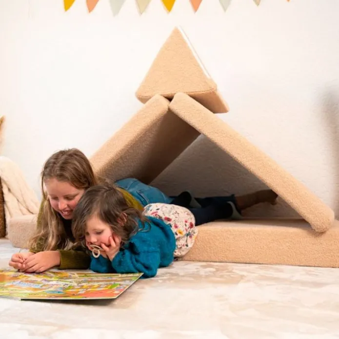 Sofá modular de espuma Teddy Beige para motricidad, juego libre y construcción - Hakuna Matte