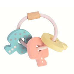 Sonajero de madera llavero colores pastel - PlanToys