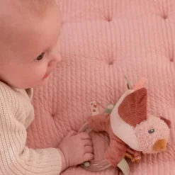Sonajero de peluche con anillo Pajarito - Little Dutch