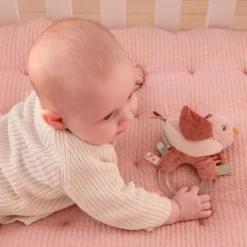 Sonajero de peluche con anillo Pajarito - Little Dutch