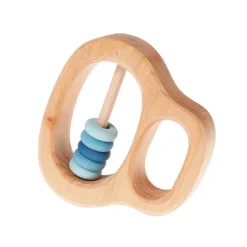 Sonajero y mordedor de madera con aros azules - Grimm's