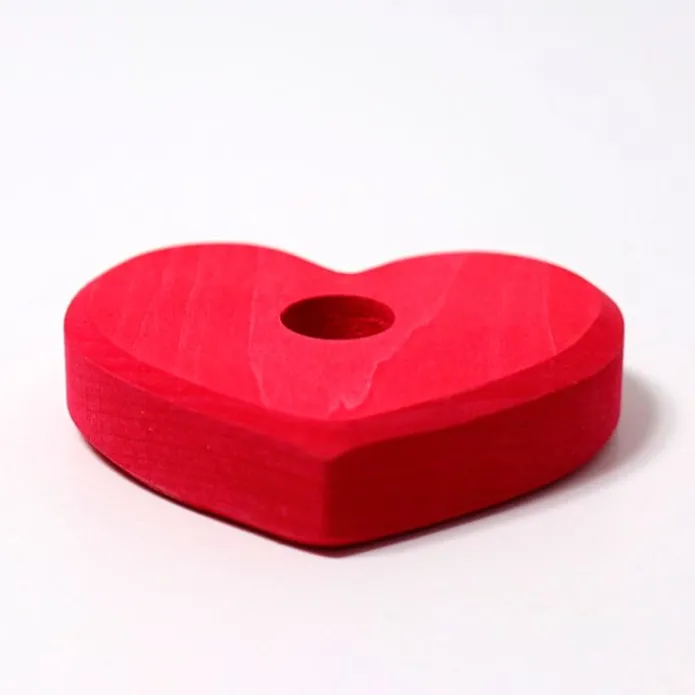 Soporte de madera corazón para figuras y velas - Grimm's