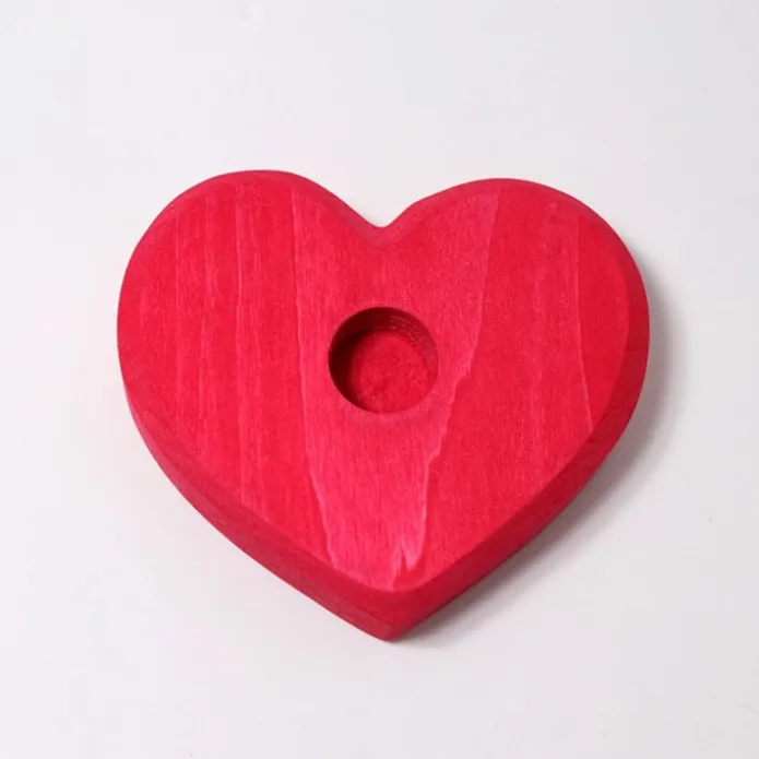 Soporte de madera corazón para figuras y velas - Grimm's