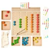 Super pack de madera para clasificar bolas de colores con pinzas - Panaram