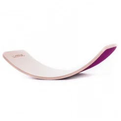 Tabla curva de madera de haya lacada transparente con fieltro fucsia Original - Wobbel + REGALO macaron
