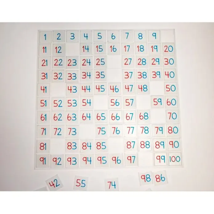 Tabla del 100 Montessori translúcida - Sumando Momentos