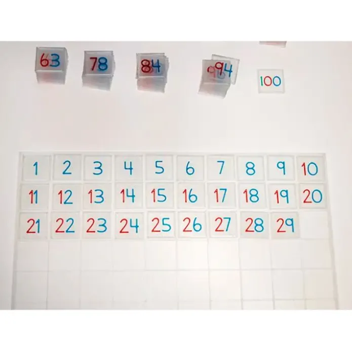 Tabla del 100 Montessori translúcida - Sumando Momentos