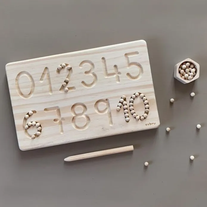 Tabla de madera para grafomotricidad números - Ösbru