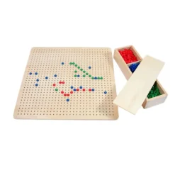 Tabla de madera perforada grande con clavijas - Montessori