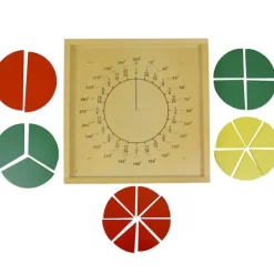 Tablero de madera para fracciones con geometría - Montessori