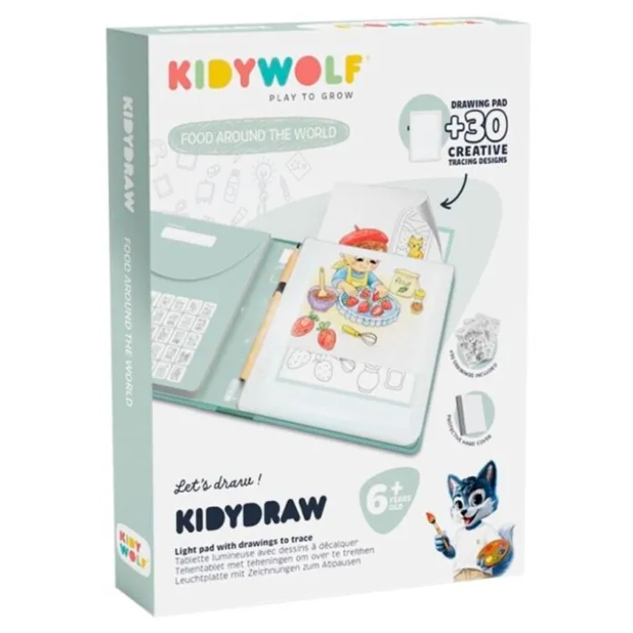 Tableta o pizarra de dibujo con luz Kidydraw Pad Alimentos - Kidywolf