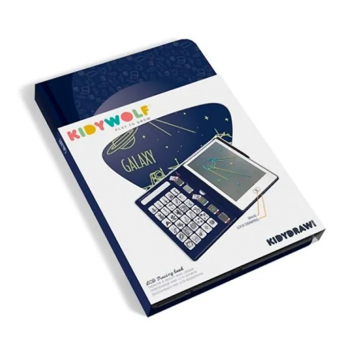 Tableta o pizarra de dibujo y escritura portátil Kidydraw Mini Galaxia - Kidywolf