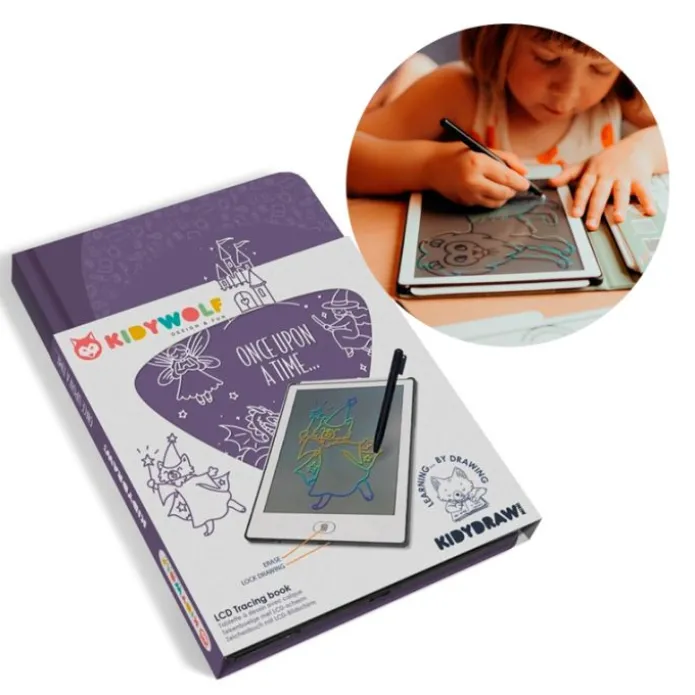 Tableta o pizarra de dibujo y escritura portátil Kidydraw Mini Cuentos - Kidywolf