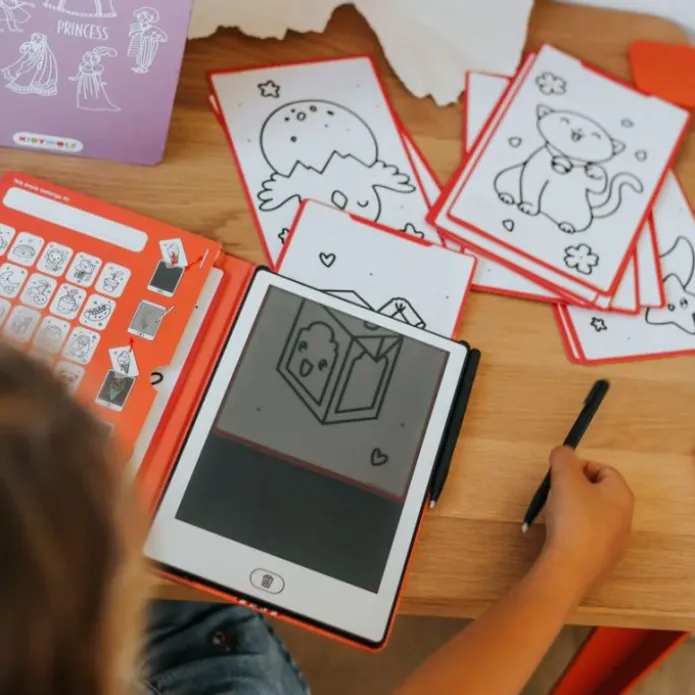 Tableta o pizarra de dibujo y escritura portátil Kidydraw Mini Kawai - Kidywolf