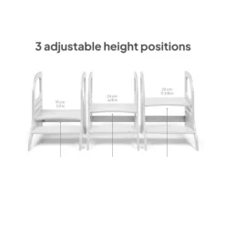 Taburete de aprendizaje de madera blanco con altura ajustable MIIMO - Ette Tete