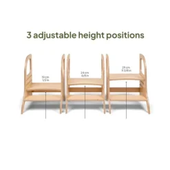 Taburete de aprendizaje de madera con altura ajustable MIIMO - Ette Tete