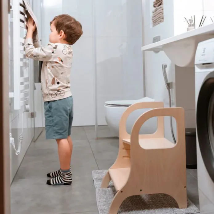 Taburete de aprendizaje de madera con altura ajustable MIIMO - Ette Tete