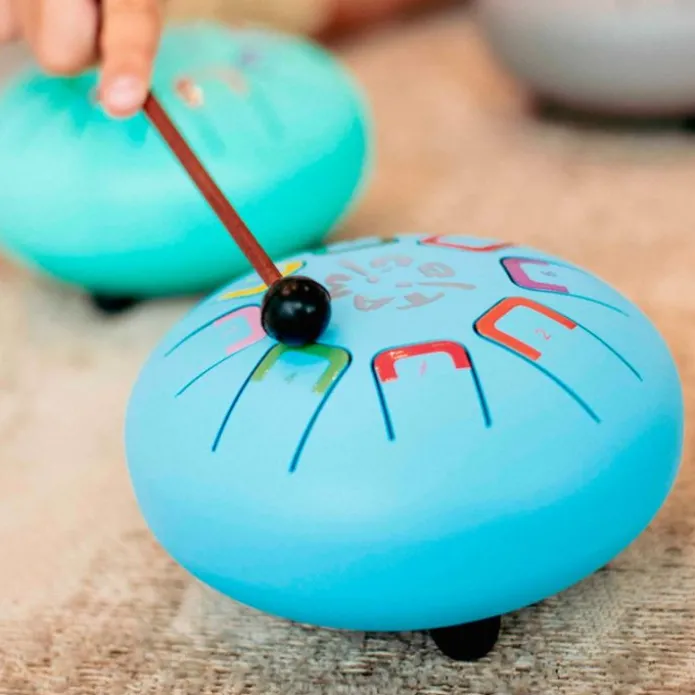 Tambor baby azul cielo con 8 lengüetas metálicas - Tambú