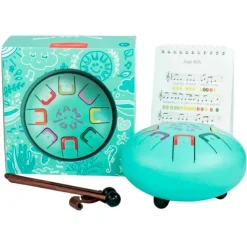 Tambor baby verde agua con 8 lengüetas metálicas - Tambú