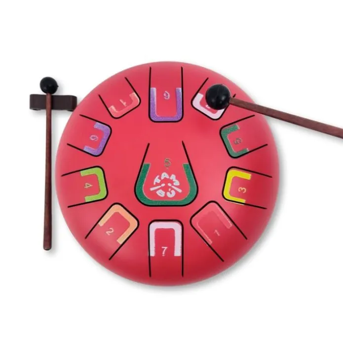 Tambor rojo mate con 11 lengüetas metálicas - Tambú