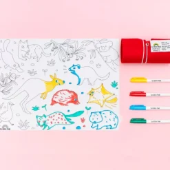 Tapete silicona reutilizable para colorear Animales Australia - Scribble Mat