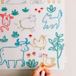 Tapete silicona reutilizable para colorear Granja - Scribble Mat