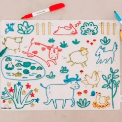 Tapete silicona reutilizable para colorear Granja - Scribble Mat