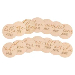 Tarjetas de madera meses bebé inglés 10,3 cm - Pearhead