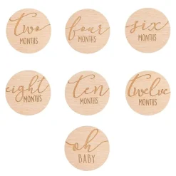 Tarjetas de madera meses bebé inglés 10,3 cm - Pearhead
