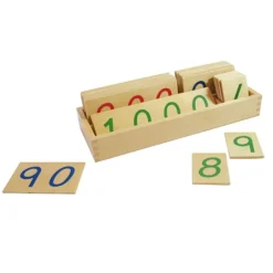 Tarjetas de madera pequeñas con números 1-1000 - Montessori