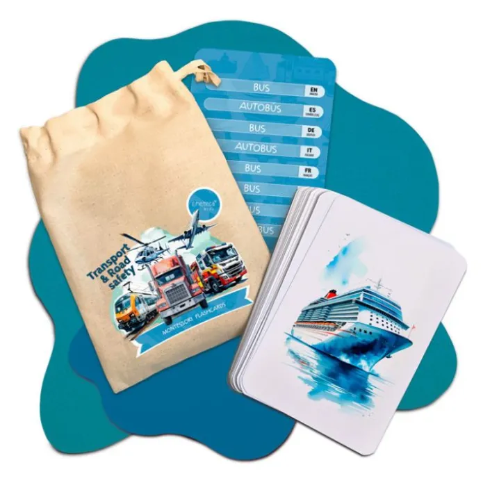 Tarjetas 8 idiomas Pequeños ciudadanos: Transportes y seguridad vial (30) - Emeteca Kids