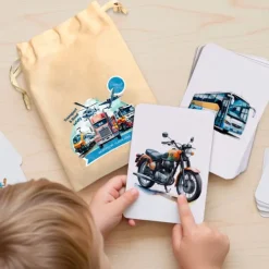 Tarjetas 8 idiomas Pequeños ciudadanos: Transportes y seguridad vial (30) - Emeteca Kids