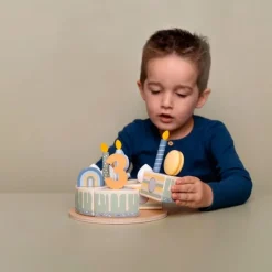 Tarta de cumpleaños de madera arcoíris para cortar - Little Dutch