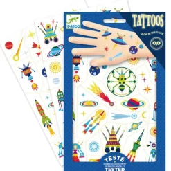 Tatuajes el espacio que brillan en la oscuridad - Djeco