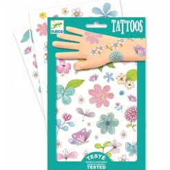 Tatuajes Flores con purpurina - Djeco