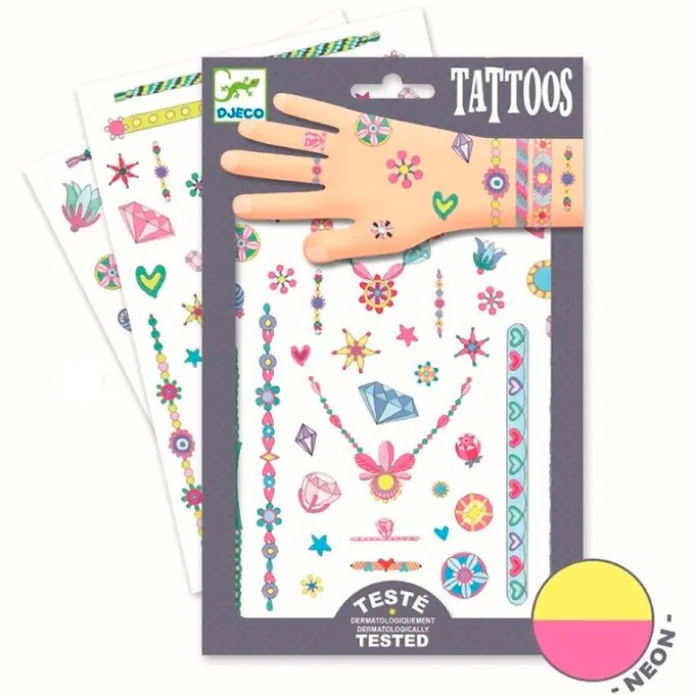 Tatuajes joyas neón - Djeco